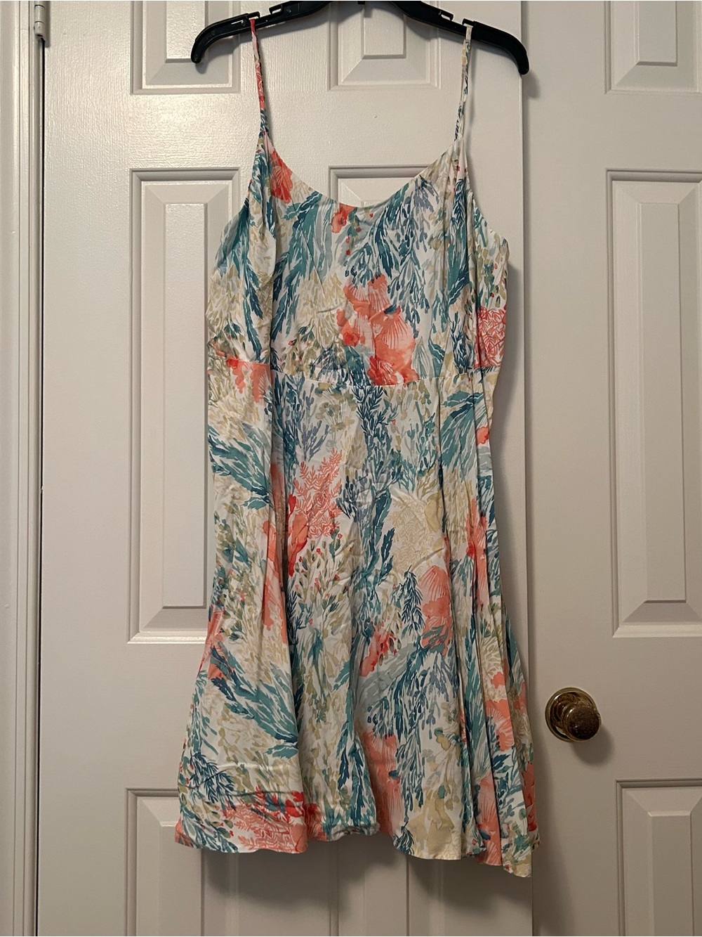 Old Navy Tropical Coral Pattern Spaghetti Strap Sundress Women's Size XL